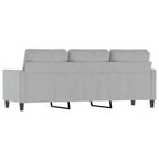 vidaXL Canapé 3 places en velours - Gris clair, moderne avec rembourrage confortable et structure en métal stable pour salon ou espace de détente