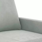 vidaXL Canapé 3 places en velours - Gris clair, moderne avec rembourrage confortable et structure en métal stable pour salon ou espace de détente