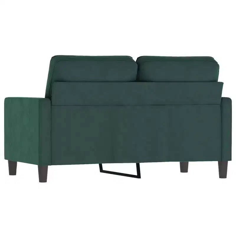 vidaXL Canapé 2 places – Causeuse en velours vert foncé avec cadre en métal robuste – Canapé confortable rembourré en mousse pour salon/bureau