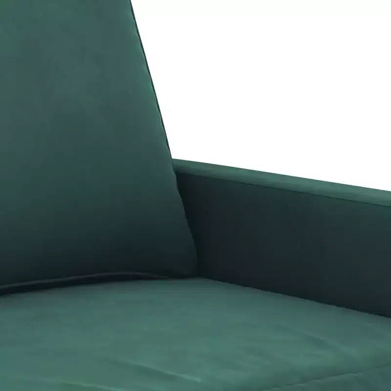 vidaXL Canapé 2 places – Causeuse en velours vert foncé avec cadre en métal robuste – Canapé confortable rembourré en mousse pour salon/bureau