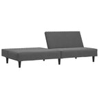 vidaXL Canapé-lit 2 places en velours – Causeuse convertible, Gris foncé, Couchage polyvalent pour salon/chambre d'étudiant/bureau