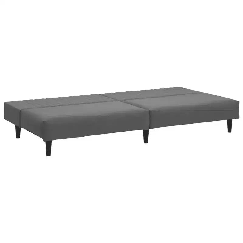vidaXL Canapé-lit 2 places en velours – Causeuse convertible, Gris foncé, Couchage polyvalent pour salon/chambre d'étudiant/bureau