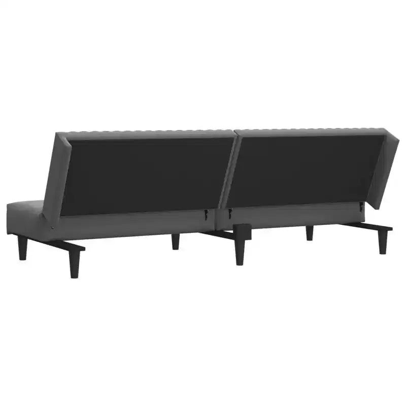 vidaXL Canapé-lit 2 places en velours – Causeuse convertible, Gris foncé, Couchage polyvalent pour salon/chambre d'étudiant/bureau