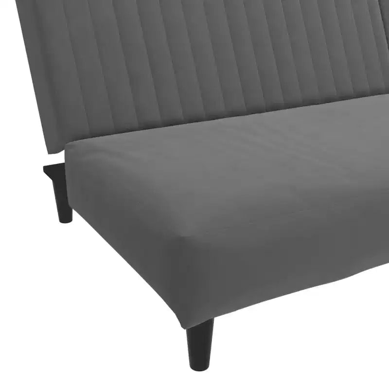 vidaXL Canapé-lit 2 places en velours – Causeuse convertible, Gris foncé, Couchage polyvalent pour salon/chambre d'étudiant/bureau