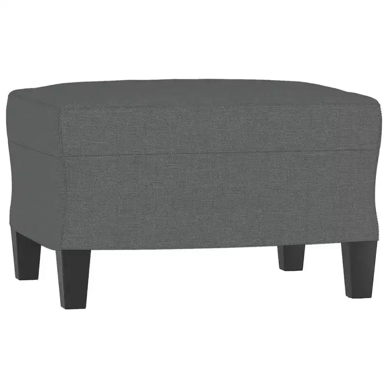 vidaXL Ensemble canapé 3 places et repose-pieds – Tissu gris foncé, Cadre en contreplaqué/métal, Confort épais et rembourré pour salon ou bureau