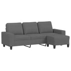 vidaXL Modern 3-Seater Sofa with Footstool in Dark Gray - Comfortable Living Room Furniture with Metal Frame and Fabric Upholstery