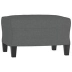 vidaXL Canapé 3 places moderne avec repose-pieds gris foncé - Meuble de salon confortable avec cadre en métal et revêtement en tissu