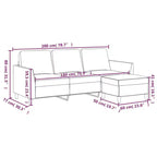 vidaXL Faux Leather 3-Seater Sofa and Footstool Set, Black, Elegant Design, Easy to Clean, for Living Room, Lounge, and Bedroom