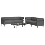 vidaXL Dark Gray Modern Sofa Set - 2 & 3 Seater: Living Room Furniture, Sturdy Wood Frame, Comfortable Fabric