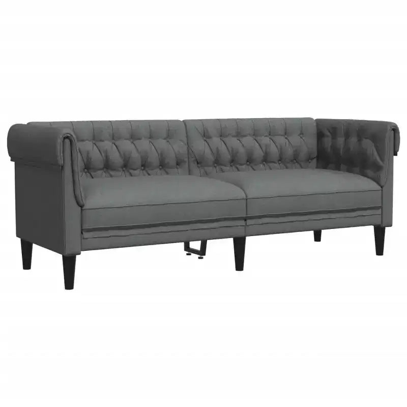 vidaXL Dark Gray Modern Sofa Set - 2 & 3 Seater: Living Room Furniture, Sturdy Wood Frame, Comfortable Fabric