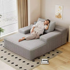 68 x 51 Oversized Upholstered Sofa Bed Fluffy Plush Faux Fur Cloud Sofas Couches for Living Room Camel