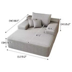 68 x 51 Oversized Upholstered Sofa Bed Fluffy Plush Faux Fur Cloud Sofas Couches for Living Room Camel