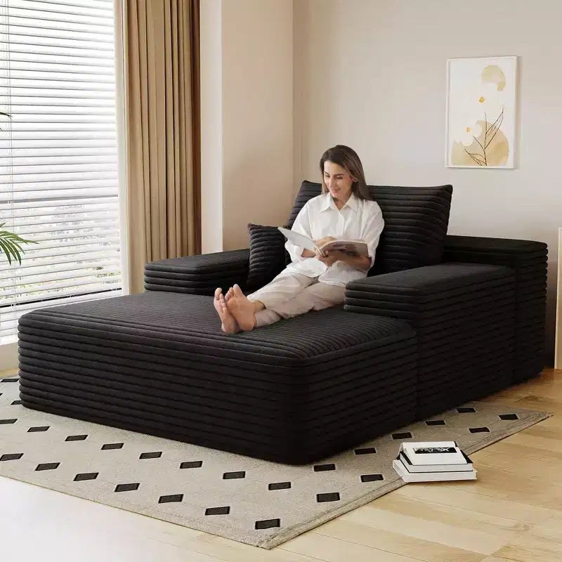68 x 51 Oversized Upholstered Sofa Bed Fluffy Plush Faux Fur Cloud Sofas Couches for Living Room Camel