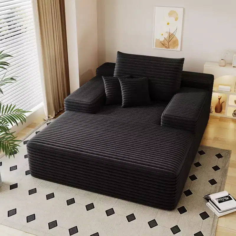 68 x 51 Oversized Upholstered Sofa Bed Fluffy Plush Faux Fur Cloud Sofas Couches for Living Room Camel