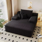 68 x 51 Oversized Upholstered Sofa Bed Fluffy Plush Faux Fur Cloud Sofas Couches for Living Room Camel