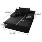 68 x 51 Oversized Upholstered Sofa Bed Fluffy Plush Faux Fur Cloud Sofas Couches for Living Room Camel