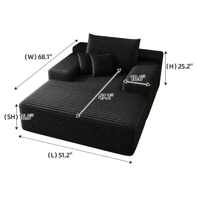 68 x 51 Oversized Upholstered Sofa Bed Fluffy Plush Faux Fur Cloud Sofas Couches for Living Room Camel
