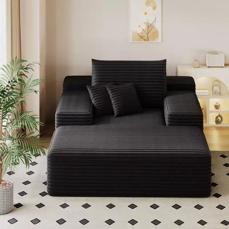 68 x 51 Oversized Upholstered Sofa Bed Fluffy Plush Faux Fur Cloud Sofas Couches for Living Room Camel