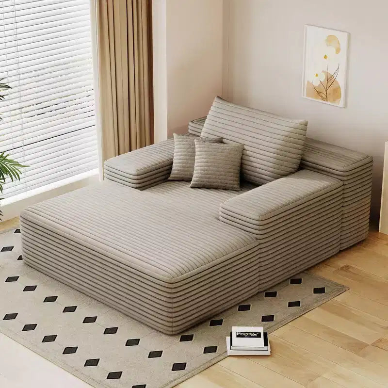 68 x 51 Oversized Upholstered Sofa Bed Fluffy Plush Faux Fur Cloud Sofas Couches for Living Room Camel