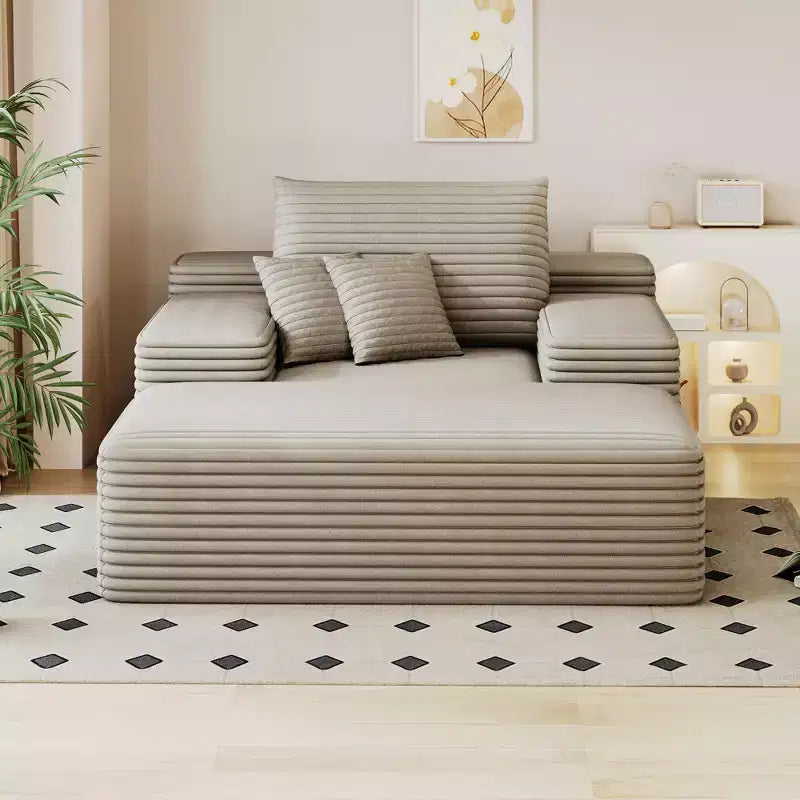 68 x 51 Oversized Upholstered Sofa Bed Fluffy Plush Faux Fur Cloud Sofas Couches for Living Room Camel