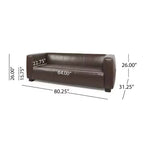 80.25  Light Brown 3-Seater Sofa For Living Room And Meeting Room No Assembly Required