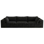 118.2 Blue Corduroy Fabric Deep Seat Couches Cloud Sofa for Living room Double-layer design Removable Cushion No Assembly