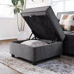 Storage Ottoman Modular Sectional Sofa Seat - 26 Grey Storage Cube for Living Room & Bedroom