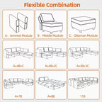 Storage Ottoman Modular Sectional Sofa Seat - 26 Grey Storage Cube for Living Room & Bedroom