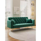 MAYEERTY Canapé deux places en velours confortable pour salon et chambre vert