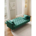 MAYEERTY Canapé deux places en velours confortable pour salon et chambre vert