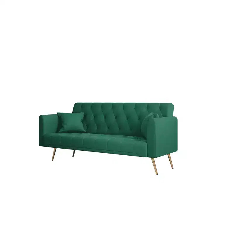 MAYEERTY Canapé deux places en velours confortable pour salon et chambre vert