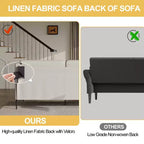 Canapé confortable de 80 po, canapé 3 places avec pieds en métal, canapé à assise profonde avec tissu de lin beige, canapé moderne pour salon, appartement, bureau, beige