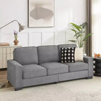 MAYEERTY 83.86 inch Modern Snowfleece Fabric Sofa with 3 Seater for Living Room Bedroom Office Gray