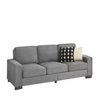 MAYEERTY 83.86 inch Modern Snowfleece Fabric Sofa with 3 Seater for Living Room Bedroom Office Gray