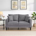 MAYEERTY Wooden Frame Loveseat Sofa Corduroy Comfortable for Living Room Small Space Gray