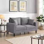 MAYEERTY Wooden Frame Loveseat Sofa Corduroy Comfortable for Living Room Small Space Gray