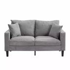 MAYEERTY Wooden Frame Loveseat Sofa Corduroy Comfortable for Living Room Small Space Gray