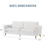 Acekool Boucle Loveseat - Modern 3-Seater Sofa with Wooden Legs, Plush Cushions & Streamlined Armrests