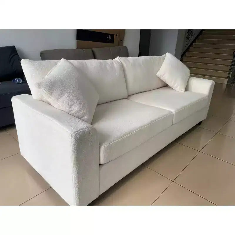 GustoWave 83W Modern 3-Seater Sofa with Deep Seat, Soft Fabric Living Room Sofa with Wide Armrest, Removable Washable Cushion Cover