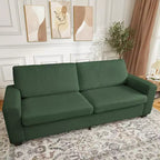 GustoWave 83W Modern 3-Seater Sofa with Deep Seat, Soft Fabric Living Room Sofa with Wide Armrest, Removable Washable Cushion Cover