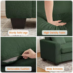 GustoWave 83W Modern 3-Seater Sofa with Deep Seat, Soft Fabric Living Room Sofa with Wide Armrest, Removable Washable Cushion Cover