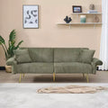 MAYEERTY Corduroy Sofa Foldable Double Sofa Bed with Folding Armrests Suitable for Living Room and Small Spaces Green