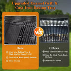 Barbecue à gaz propane 3 brûleurs ZAFRO avec brûleur latéral 34 000 BTU, en acier inoxydable, grilles en fonte, portable pour patio, camping