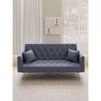 MAYEERTY Love Seat Vintahe Velvet Sofa Comfortable for Liviing Room Bedroom Gray
