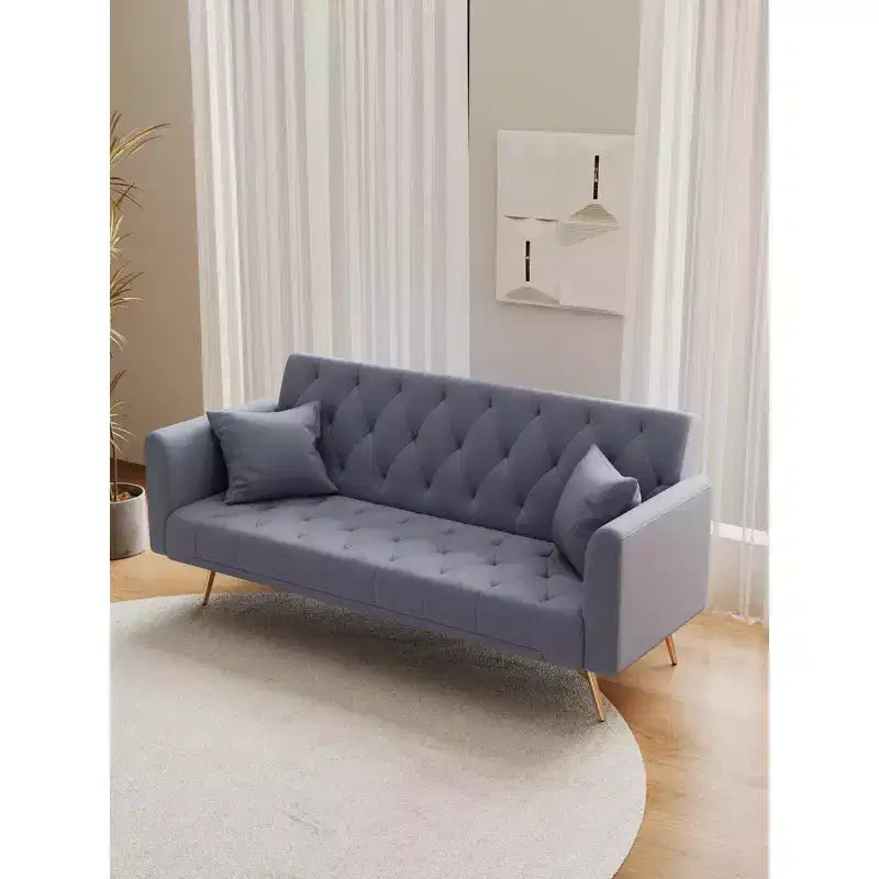 MAYEERTY Causeuse Canapé en Velours Vintage Confortable pour Salon Chambre Gris