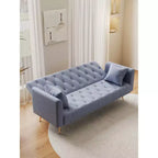 MAYEERTY Causeuse Canapé en Velours Vintage Confortable pour Salon Chambre Gris