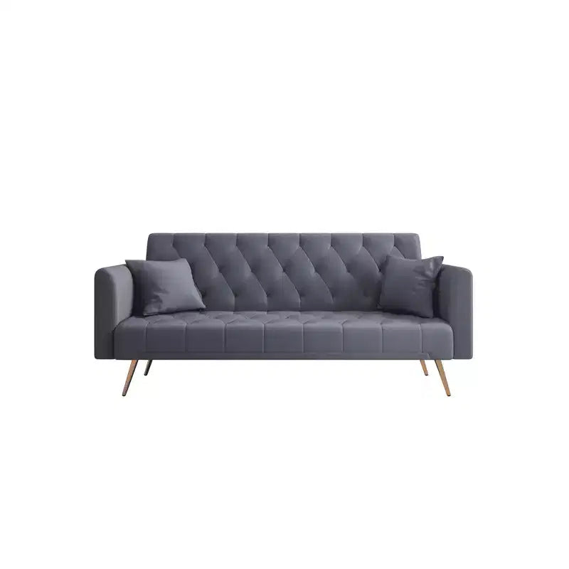 MAYEERTY Causeuse Canapé en Velours Vintage Confortable pour Salon Chambre Gris