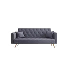 MAYEERTY Causeuse Canapé en Velours Vintage Confortable pour Salon Chambre Gris