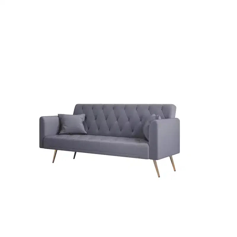 MAYEERTY Causeuse Canapé en Velours Vintage Confortable pour Salon Chambre Gris