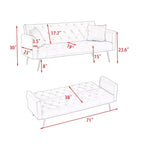 MAYEERTY Causeuse Canapé en Velours Vintage Confortable pour Salon Chambre Gris